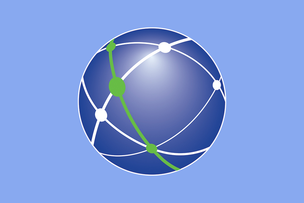 Image of Sister Cities International globe logo over a blue background
